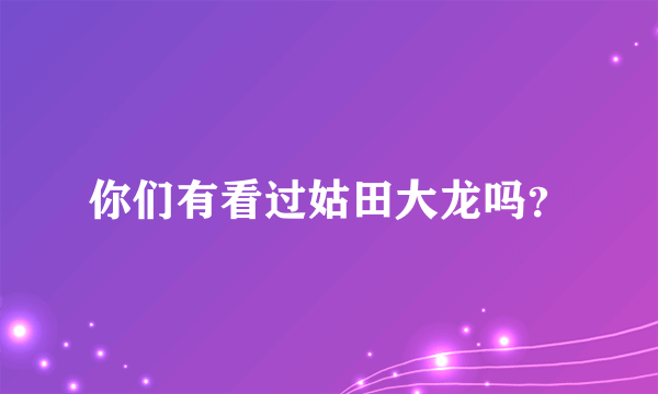 你们有看过姑田大龙吗？