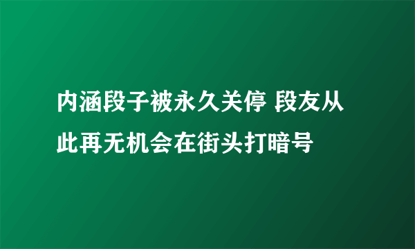 内涵段子被永久关停 段友从此再无机会在街头打暗号