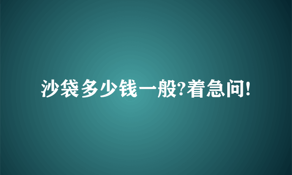 沙袋多少钱一般?着急问!