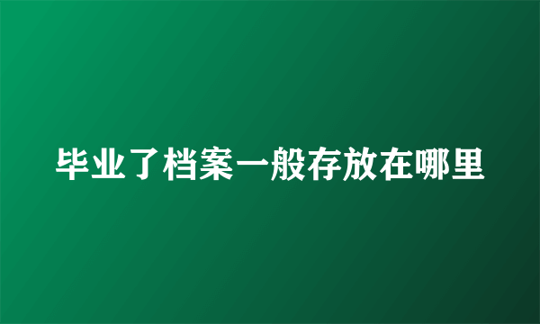 毕业了档案一般存放在哪里