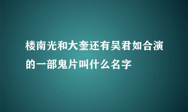 楼南光和大奎还有吴君如合演的一部鬼片叫什么名字