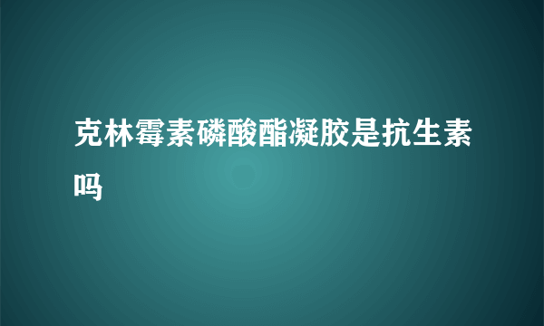 克林霉素磷酸酯凝胶是抗生素吗