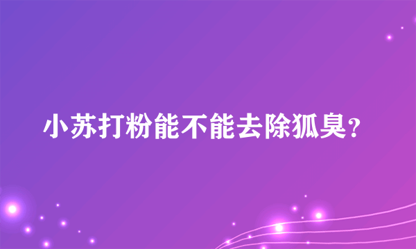 小苏打粉能不能去除狐臭？