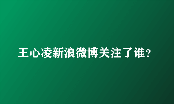 王心凌新浪微博关注了谁？