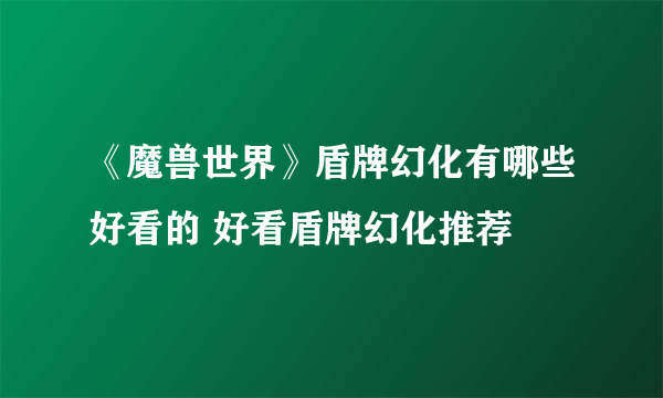 《魔兽世界》盾牌幻化有哪些好看的 好看盾牌幻化推荐