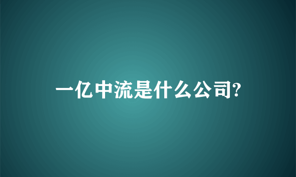 一亿中流是什么公司?