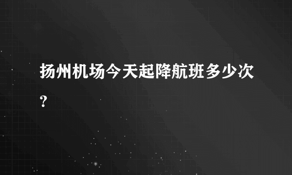 扬州机场今天起降航班多少次？