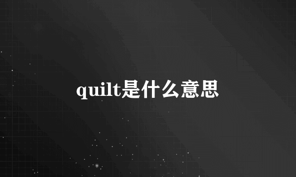 quilt是什么意思