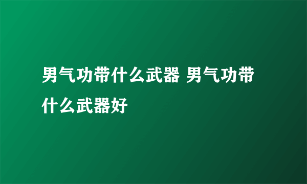 男气功带什么武器 男气功带什么武器好