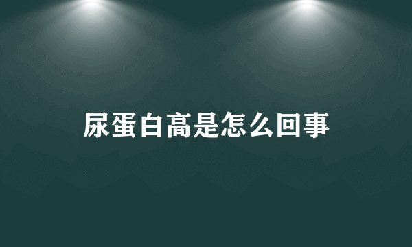 尿蛋白高是怎么回事