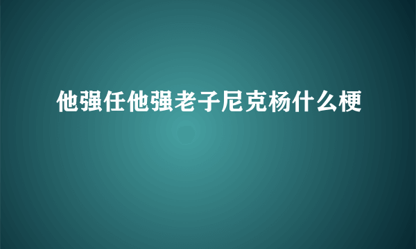 他强任他强老子尼克杨什么梗