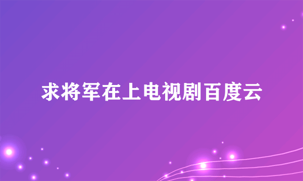 求将军在上电视剧百度云