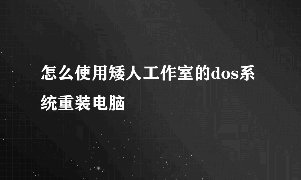 怎么使用矮人工作室的dos系统重装电脑