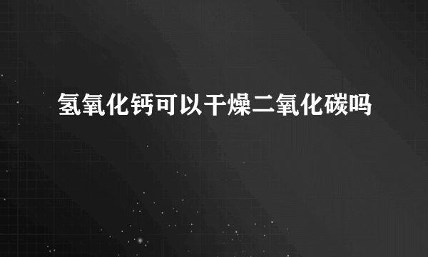 氢氧化钙可以干燥二氧化碳吗