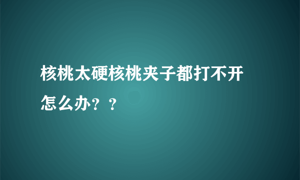 核桃太硬核桃夹子都打不开 怎么办？？