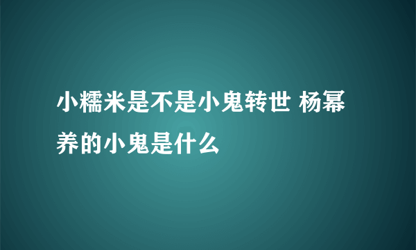 小糯米是不是小鬼转世 杨幂养的小鬼是什么