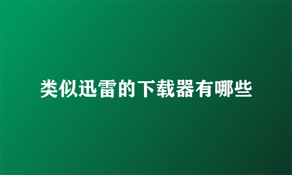 类似迅雷的下载器有哪些