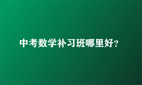 中考数学补习班哪里好？