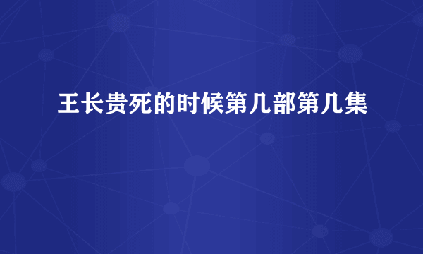 王长贵死的时候第几部第几集