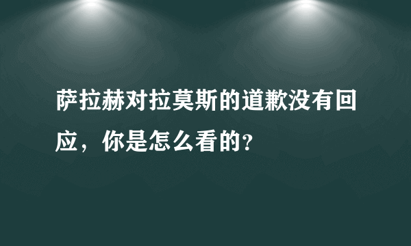 萨拉赫对拉莫斯的道歉没有回应，你是怎么看的？