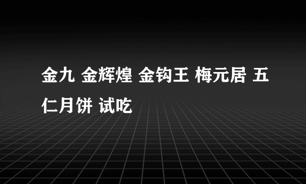 金九 金辉煌 金钩王 梅元居 五仁月饼 试吃