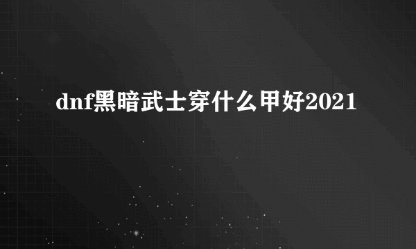 dnf黑暗武士穿什么甲好2021