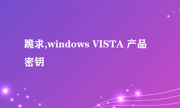 跪求,windows VISTA 产品密钥