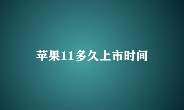 苹果11多久上市时间