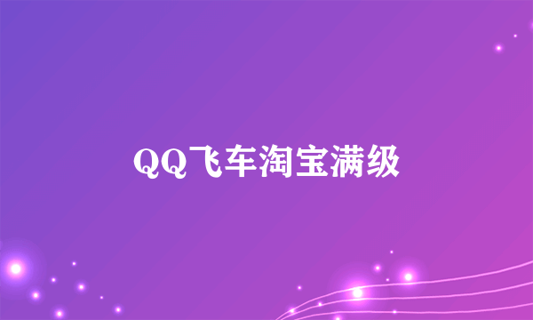 QQ飞车淘宝满级