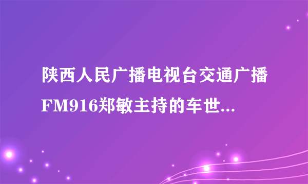 陕西人民广播电视台交通广播FM916郑敏主持的车世界英文背景音乐是什么