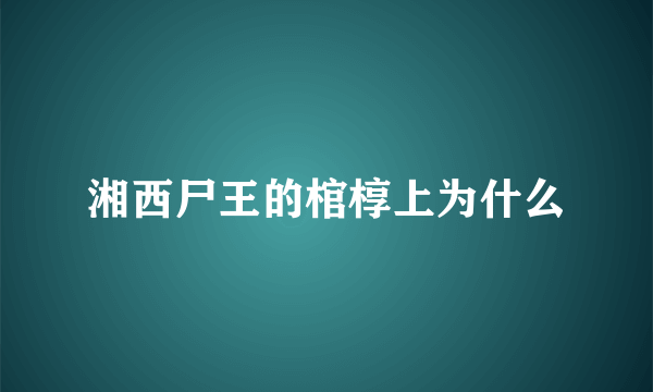 湘西尸王的棺椁上为什么