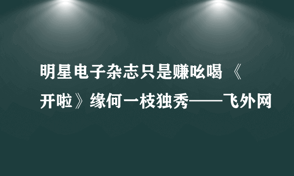 明星电子杂志只是赚吆喝 《开啦》缘何一枝独秀——飞外网