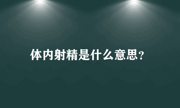 体内射精是什么意思？