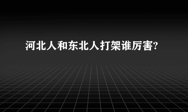 河北人和东北人打架谁厉害?