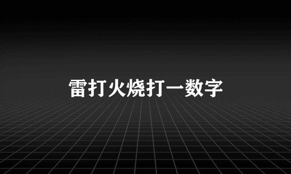 雷打火烧打一数字