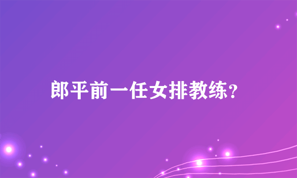 郎平前一任女排教练？