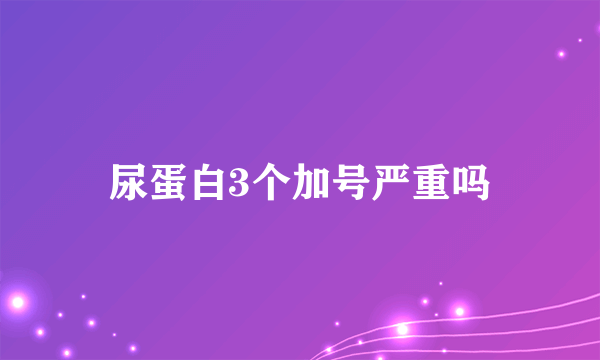 尿蛋白3个加号严重吗