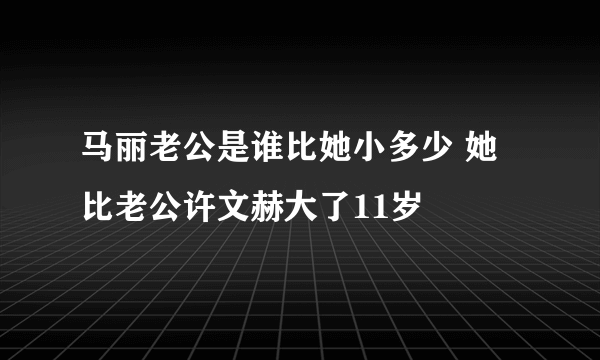 马丽老公是谁比她小多少 她比老公许文赫大了11岁