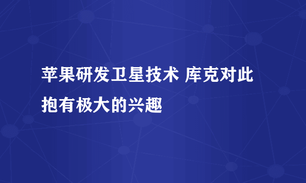 苹果研发卫星技术 库克对此抱有极大的兴趣