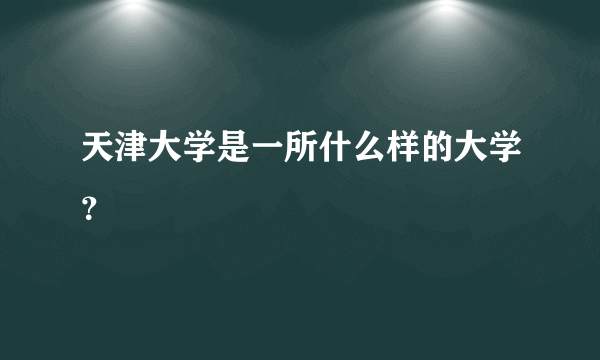 天津大学是一所什么样的大学？