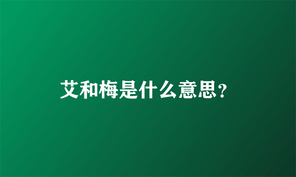 艾和梅是什么意思？