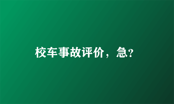 校车事故评价，急？