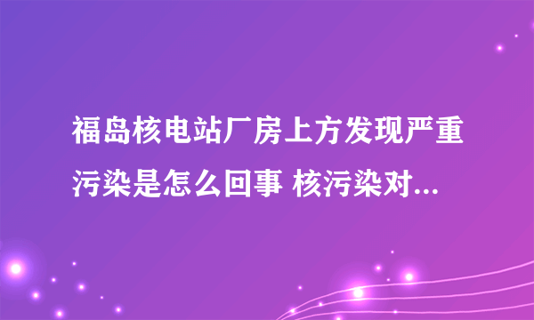 福岛核电站厂房上方发现严重污染是怎么回事 核污染对人体的危害有哪些