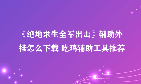 《绝地求生全军出击》辅助外挂怎么下载 吃鸡辅助工具推荐