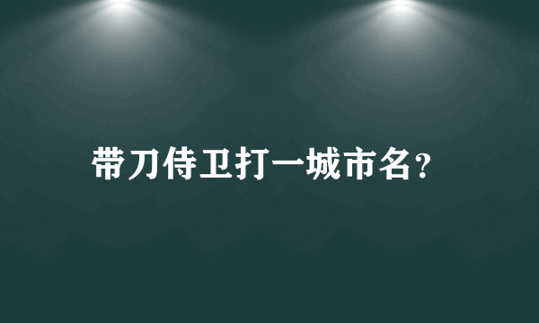 带刀侍卫打一城市名？