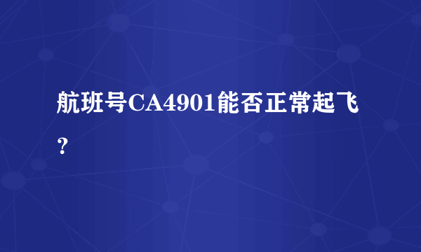 航班号CA4901能否正常起飞？