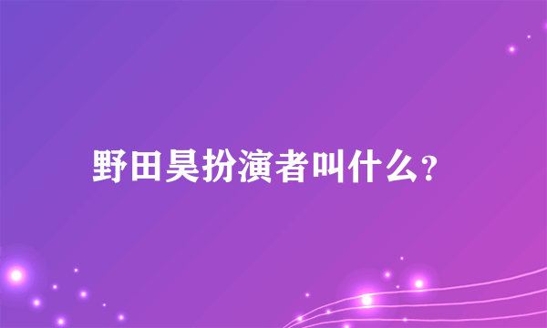 野田昊扮演者叫什么？