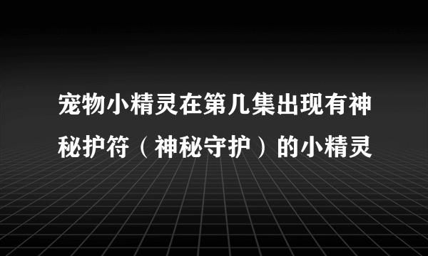 宠物小精灵在第几集出现有神秘护符（神秘守护）的小精灵