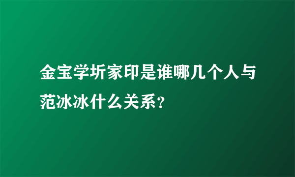 金宝学圻家印是谁哪几个人与范冰冰什么关系？