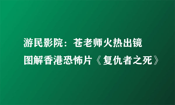 游民影院：苍老师火热出镜 图解香港恐怖片《复仇者之死》